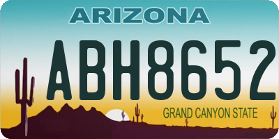 AZ license plate ABH8652