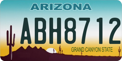 AZ license plate ABH8712