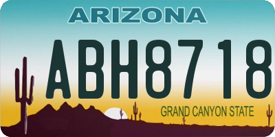 AZ license plate ABH8718