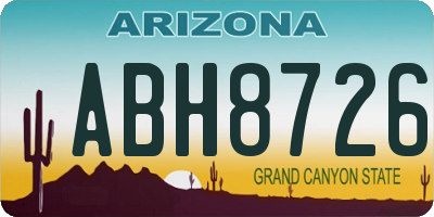 AZ license plate ABH8726