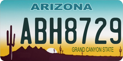 AZ license plate ABH8729
