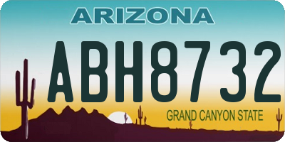 AZ license plate ABH8732