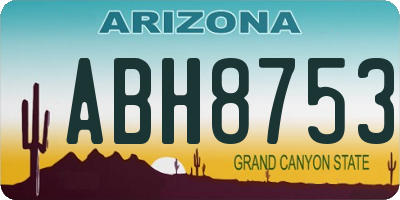 AZ license plate ABH8753