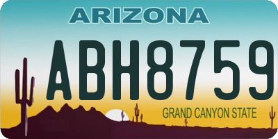 AZ license plate ABH8759