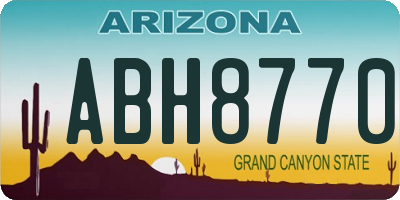 AZ license plate ABH8770