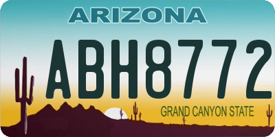 AZ license plate ABH8772