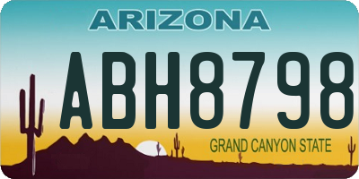 AZ license plate ABH8798