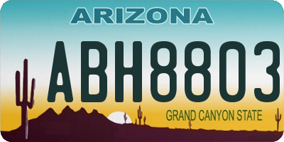 AZ license plate ABH8803