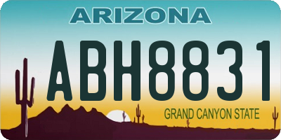 AZ license plate ABH8831