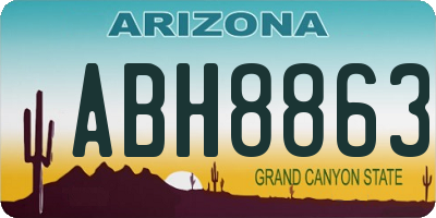AZ license plate ABH8863