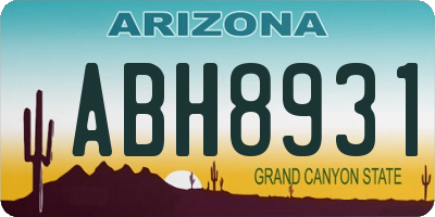 AZ license plate ABH8931