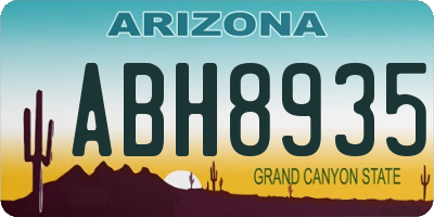 AZ license plate ABH8935