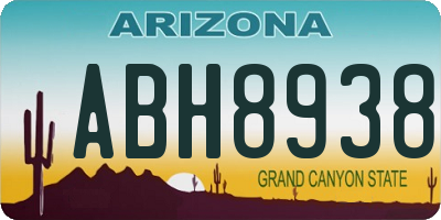 AZ license plate ABH8938