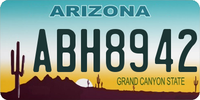AZ license plate ABH8942