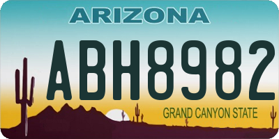 AZ license plate ABH8982