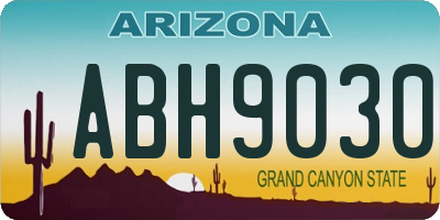 AZ license plate ABH9030