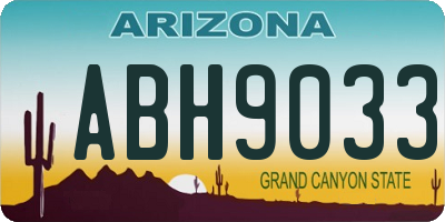 AZ license plate ABH9033