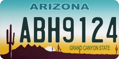 AZ license plate ABH9124