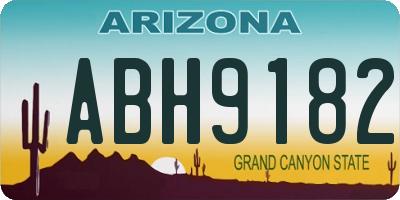 AZ license plate ABH9182