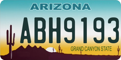 AZ license plate ABH9193
