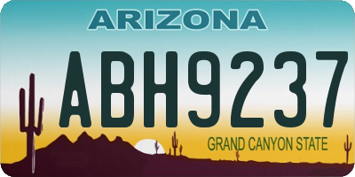 AZ license plate ABH9237