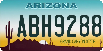 AZ license plate ABH9288