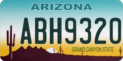 AZ license plate ABH9320