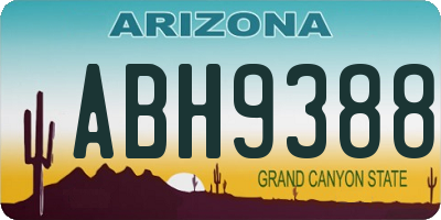 AZ license plate ABH9388