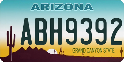 AZ license plate ABH9392