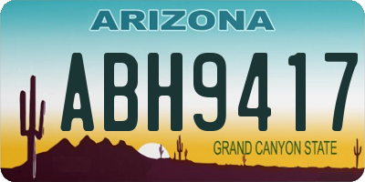 AZ license plate ABH9417