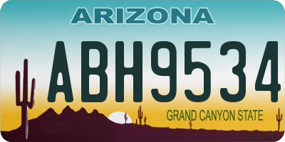 AZ license plate ABH9534