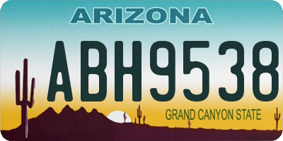 AZ license plate ABH9538