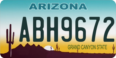 AZ license plate ABH9672