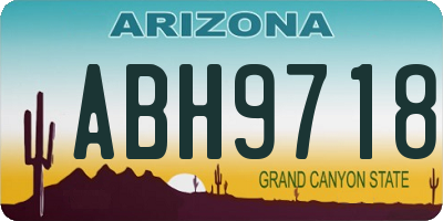 AZ license plate ABH9718