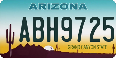 AZ license plate ABH9725