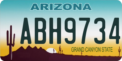 AZ license plate ABH9734