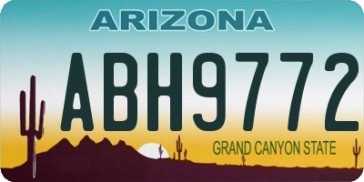 AZ license plate ABH9772
