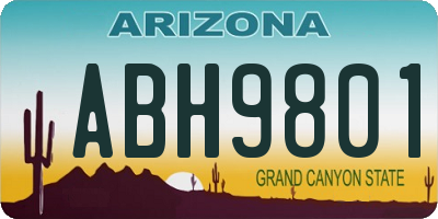 AZ license plate ABH9801