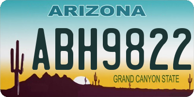 AZ license plate ABH9822