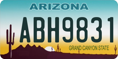 AZ license plate ABH9831