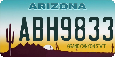 AZ license plate ABH9833