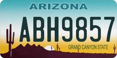 AZ license plate ABH9857