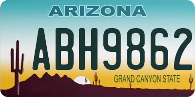 AZ license plate ABH9862