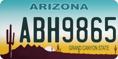 AZ license plate ABH9865
