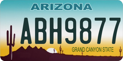 AZ license plate ABH9877