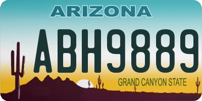 AZ license plate ABH9889