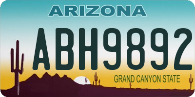 AZ license plate ABH9892