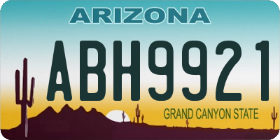 AZ license plate ABH9921