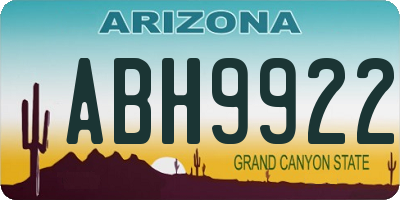 AZ license plate ABH9922