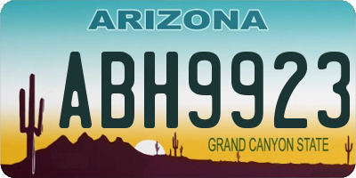 AZ license plate ABH9923